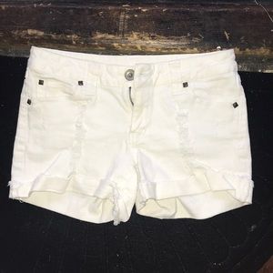 White denim shorts